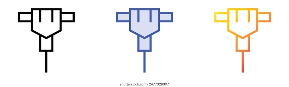 hammer drill icon. Linear, Blue Fill and Gradient Style Design Isolated On White Background