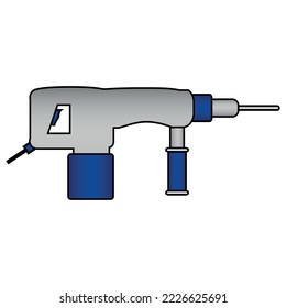 Hammer drill icon on white background.