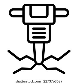 Hammer drill icon outline vector. Gold mine. Stone cart