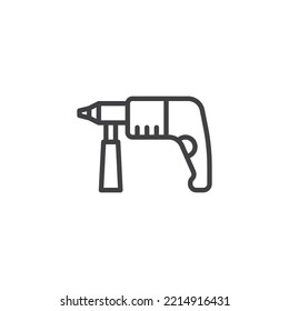 Hammer Drill line icon. linear style sign for mobile concept and web design. Impact drill outline vector icon. Symbol, logo illustration. Vector graphics