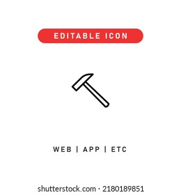 hammer editable stroke icon, outline icon for web, app, presentation, etc 