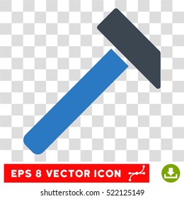 Hammer EPS vector pictograph. Illustration style is flat iconic bicolor smooth blue symbol on white background.