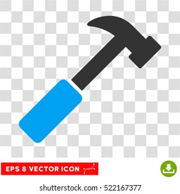 Hammer EPS vector pictograph. Illustration style is flat iconic bicolor blue and gray symbol on white background.
