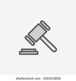 hammer field outline icon. Element of 2 color simple icon. Thin line icon for website design and development, app development. Premium icon