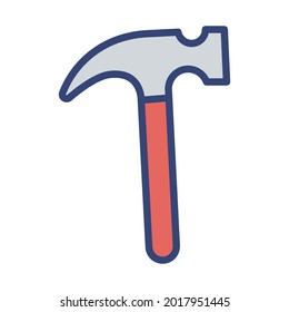 Hammer Fill inside vector icon which can easily modify or edit 