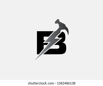 Hammer Flash B Letter Logo Icon Stock Vector (Royalty Free) 1582486138