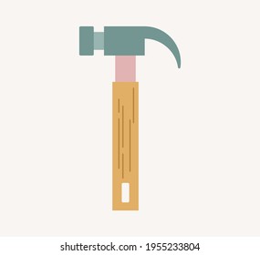 hammer flat clipart vector illustration