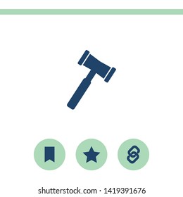 Hammer flat design illustration. Simple vector icon.