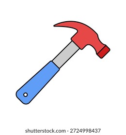 Martillo Herramienta de mano de estilo de diseño plano para clavos llamativos ideal para artesanías de carpintería e imágenes de reparación de bricolaje.