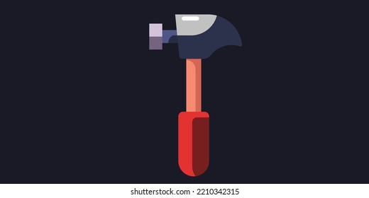 Diseño de martillo plano Vector de arte Ilustración Diseño gráfico.eps