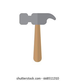 Hammer flat icon, filled vector sign, colorful pictogram isolated on white. Symbol, logo illustration. Flat style design