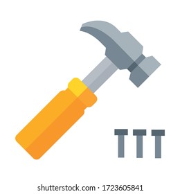 
hammer flat icon on white background