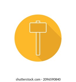 Hammer flat icon with shadow