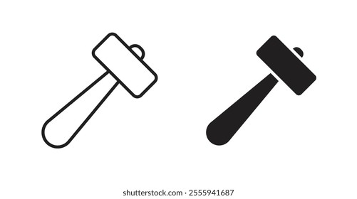 Hammer flat simple vector symbols illustration.