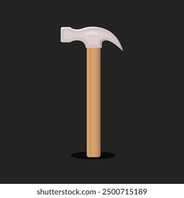 Hammer flat vector illustration isolated on black background