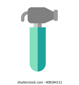 Hammer. Flat vector illustration isolated on white. Hammer flat icon. Hand instrument