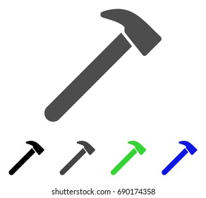 Hammer flat vector pictogram. Colored hammer, gray, black, blue, green pictogram variants. Flat icon style for graphic design.
