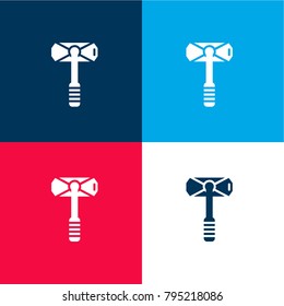 Hammer four color material and minimal icon logo set in red and blue