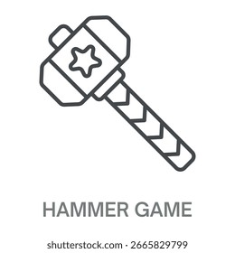 Hammer Game Simple Style Design Outline Symbol Illustration