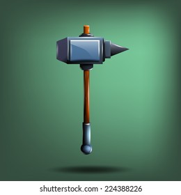 Hammer for game. Vector illustration.