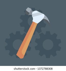 hammer gears icon tool