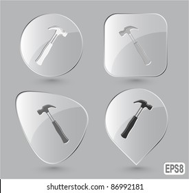 Hammer. Glass buttons. Vector illustration.