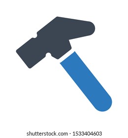 hammer glyph color vector icon