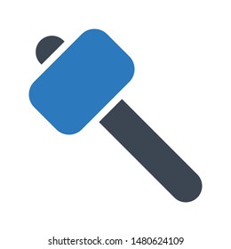 hammer glyph colour vector icon