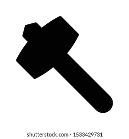 hammer glyph flat vector icon