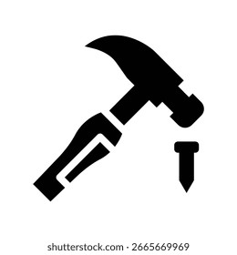 Hammer Glyphe Symbol Illustration Vektorgrafik. Einfache Elementgrafik, Vektorgrafik, geeignet für App, Websites und Präsentationen einzeln auf weißem Hintergrund