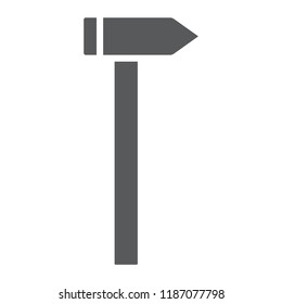 Hammer glyph icon, tool and repair, construction sign, vector graphics, a solid pattern on a white background, eps 10.