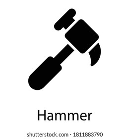 hammer glyph icon, glyph vector design