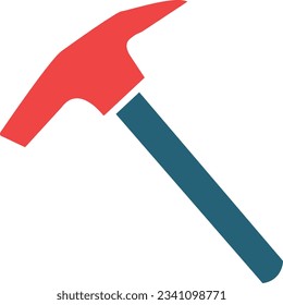 Hammer Glyph Two Color Icon For Personal And Commercial Use.
