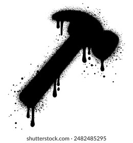 hammer graffiti with black spray paint.