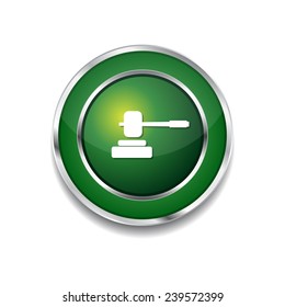 Hammer Green Vector Icon Button