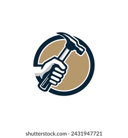 Hammer Hand Constuction Logo Vector