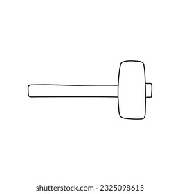 Hammer Hand drawn doodle vector icon, isolated on white background