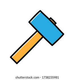 hammer hand drawn icon vector design