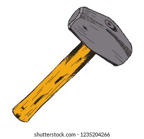 hammer hand drawn illustration vector