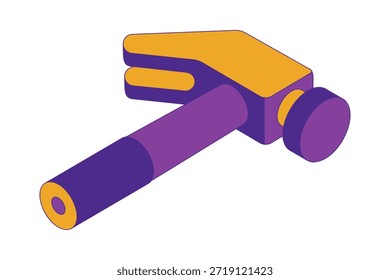 Martillo - Ilustración vectorial isométrica dibujada a mano.