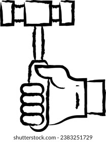 Hammer hand drawn vector illustration