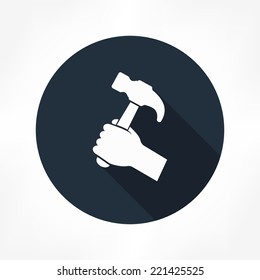 hammer in hand icon