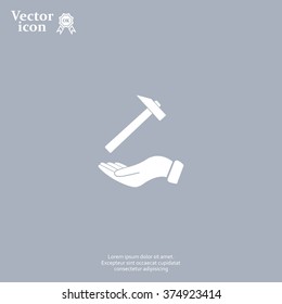 hammer in hand icon