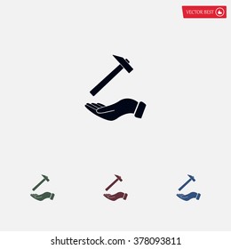 hammer in hand icon