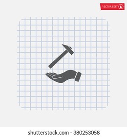 hammer in hand icon