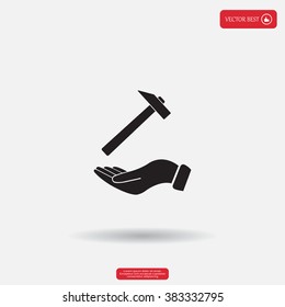 hammer in hand icon