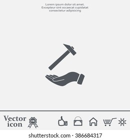 hammer in hand icon