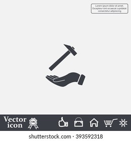 hammer in hand icon