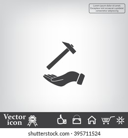 hammer in hand icon