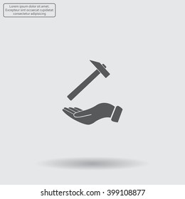 hammer in hand icon